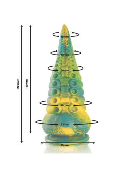 EPIC - CETUS GREEN čiuptuvinis dildo, didelis dydis