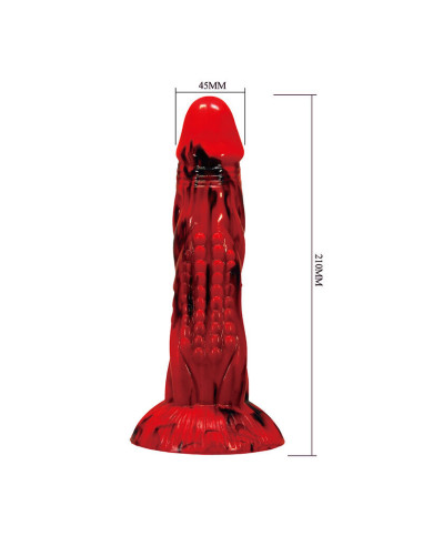 POWER MONSTERS - MINOTAUR FANTASY DILDO WITH SUCTION CUP 21 CM Ø 5 CM RED and BLACK