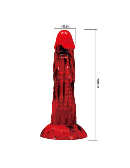 POWER MONSTERS - MINOTAUR FANTASY DILDO WITH SUCTION CUP 21 CM Ø 5 CM RED and BLACK