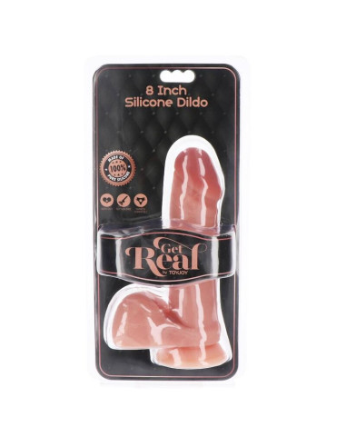 GET REAL - SILIKONINIS DILDO 20,5 CM SU KAMUOLIUKAIS ODOS FORMA