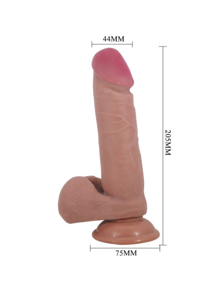 PRETTY LOVE - SLIDING SKIN SERIES REALISTIC DILDO WITH SLIDING SKIN SUCTION CUP FLESH 20.5 CM