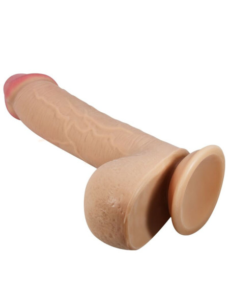 PRETTY LOVE - SLYDANČIOS ODOS SERIJOS REALISTIŠKAS DILDO SU SLYDANČIA ODOS SIURTUKU, 23,4 CM