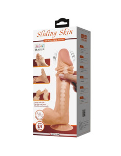 PRETTY LOVE - SLYDANČIOS ODOS SERIJOS REALISTIŠKAS DILDO SU SLYDANČIA ODOS SIURBTUKU, NUOTOLINIO VALDYMO PULTELIU, 24 CM 2