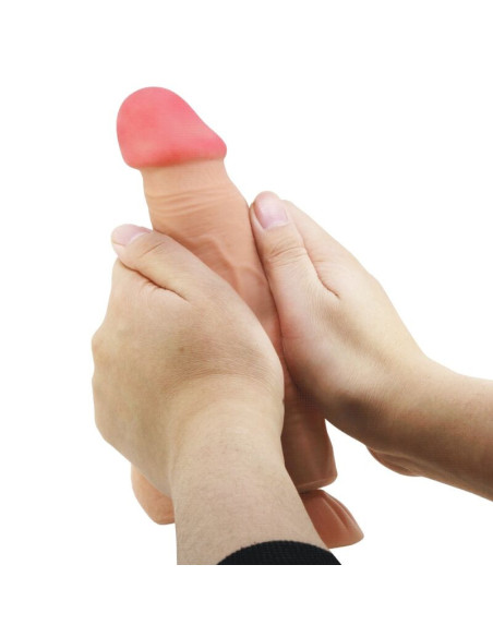 PRETTY LOVE - SLYDANČIOS ODOS SERIJOS REALISTIŠKAS DILDO SU SLYDANČIA ODOS SIURBTUKU, NUOTOLINIO VALDYMO PULTELIU, 21,8 CM