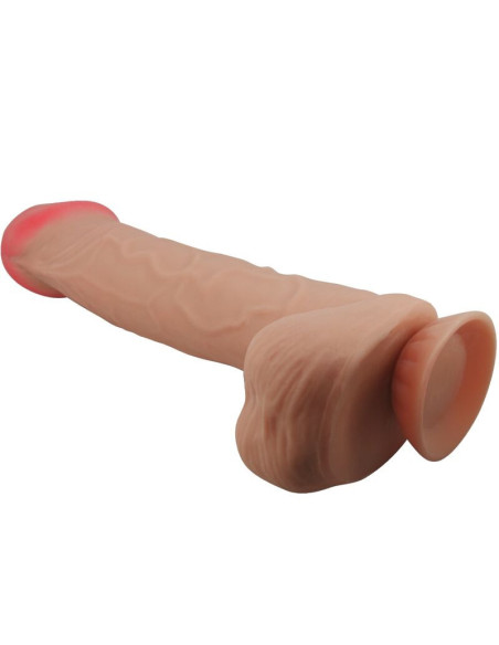 PRETTY LOVE - SLYDANČIOS ODOS SERIJOS REALISTIŠKAS DILDO SU SLYDANČIA ODOS SIURTUKU, 26 CM