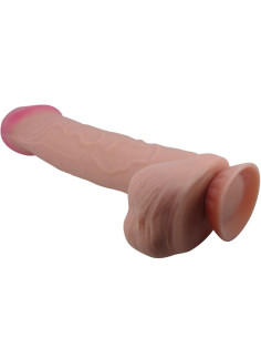 PRETTY LOVE - SLYDANČIOS ODOS SERIJOS REALISTIŠKAS DILDO SU SLYDANČIA ODOS SIURTUKU, RUDAS, 26 CM 2