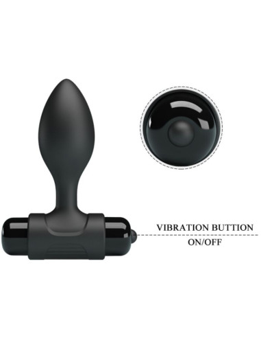PRETTY LOVE - VIBRA BUTT 10 VIBRATIONS ANAL PLUG BLACK