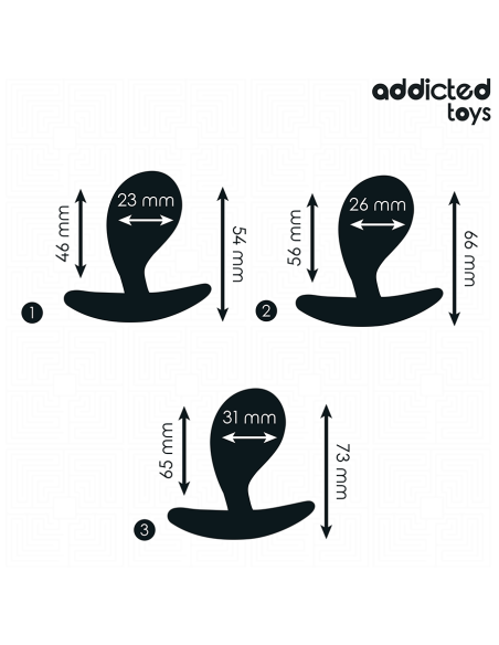 ADDICTED TOYS - 3 ANALINIŲ KAMŠČIŲ RINKINYS, SILIKONINIS, 3 MODELIO