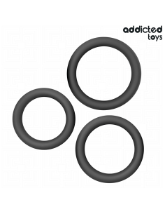 ADDICTED TOYS - PLOKŠČIŲ SILIKONINIŲ ŽIEDŲ RINKINYS