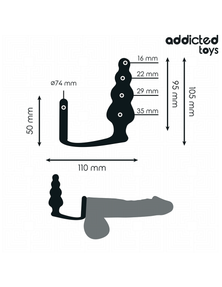 ADDICTED TOYS - ANALINIS KAIŠTIS SU ŽIEDU, SILIKONINIS, MODELIS 5