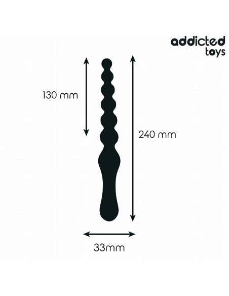 ADDICTED TOYS - Dvigubas analinis masažuoklis, silikoninis, 24 cm