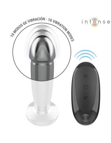 INTENSE - ANAL PLUG 10 VIBRATIONS METAL DILDO WITH REMOTE CONTROL S