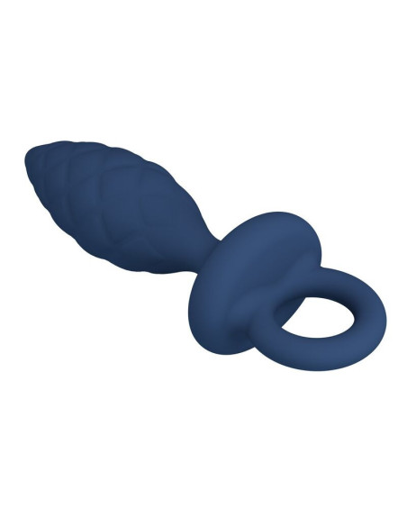 MR PLAY - TEXTURED ANAL PLUG WITH RING BLUE M