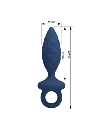 MR PLAY - TEXTURED ANAL PLUG WITH RING BLUE S