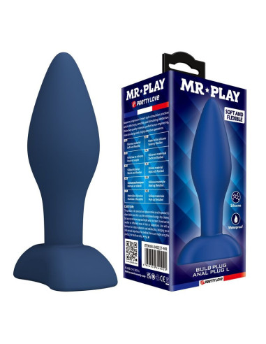 MR PLAY - TAPERED SILICONE ANAL PLUG BLUE L