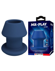 MR PLAY - JACK BLUE SILICONE HOLLOW ANAL PLUG SIZE S