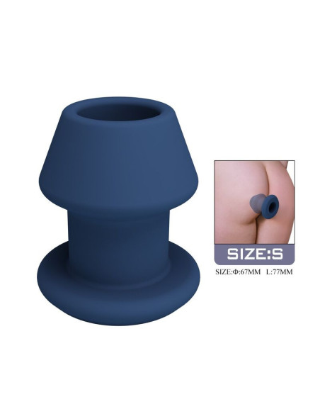 MR PLAY - JACK BLUE SILICONE HOLLOW ANAL PLUG SIZE S