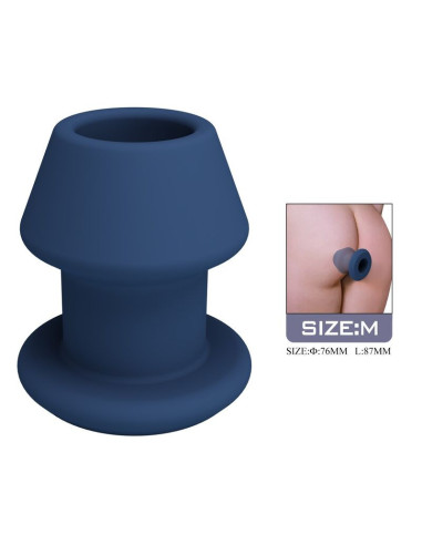 MR PLAY - JACK BLUE SILICONE HOLLOW ANAL PLUG SIZE M