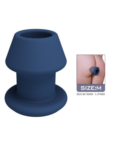 MR PLAY - JACK BLUE SILICONE HOLLOW ANAL PLUG SIZE M
