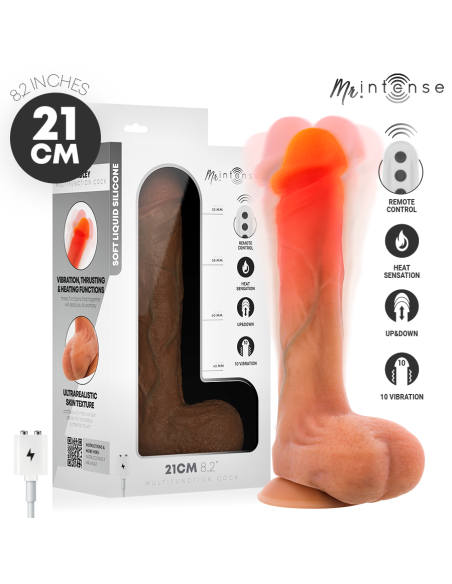 MR INTENSE - BRADLEY VIBRATOR DILDO WITH HEAT EFFECT AND REMOTE CONTROL 21 CM -Ø- 4.2 CM
