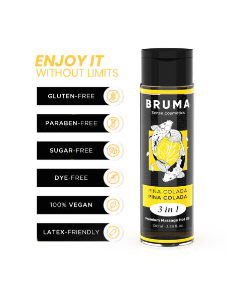 BRUMA - PREMIUM MASSAGE HOT OIL PINA COLADA 3 IN 1 - 100 ML