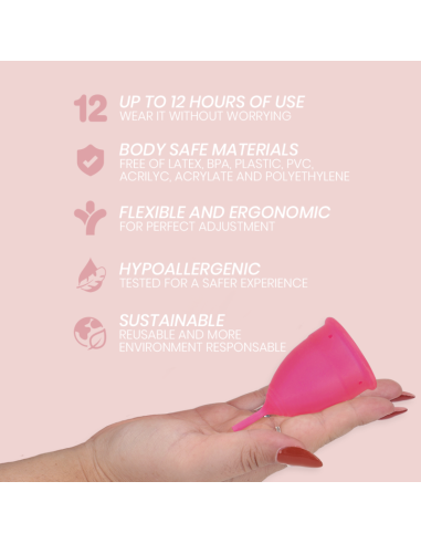 INTIMICHIC - MENSTRUACINĖ TAURELĖ IŠ MEDICININĖS GRŪDĖS SILIKONINĖS - L DYDIS