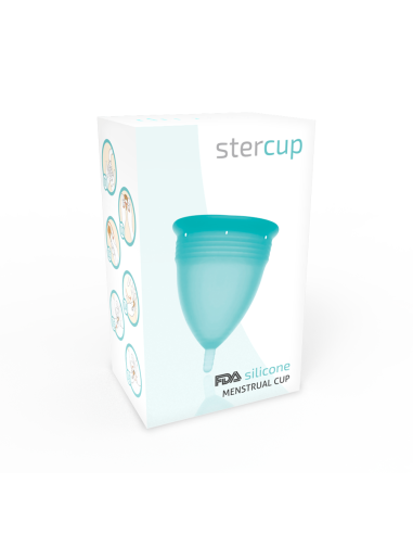 STERCUP - FDA patvirtinta silikoninė menstruacinė taurelė su akvamarino spalva - L dydis