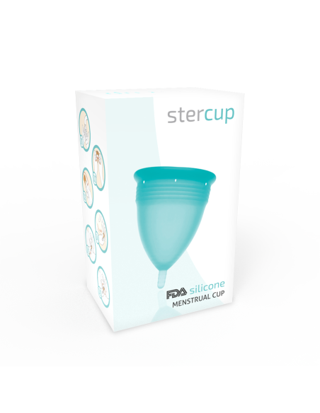 STERCUP - FDA patvirtinta silikoninė menstruacinė taurelė su akvamarino spalva - L dydis
