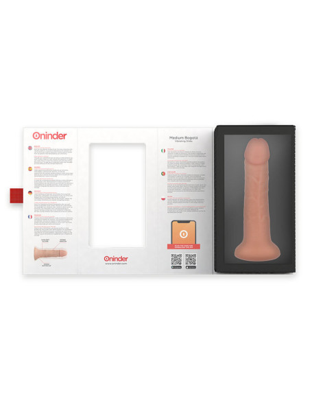 ONINDER - VIDUTINIS BOGOTÁ VIBRUOJAMAS DILDO 9 GREIČIAI NATŪRALUS 20 CM - O - 4,2 CM - NEMOKAMA PROGRAMĖLĖ