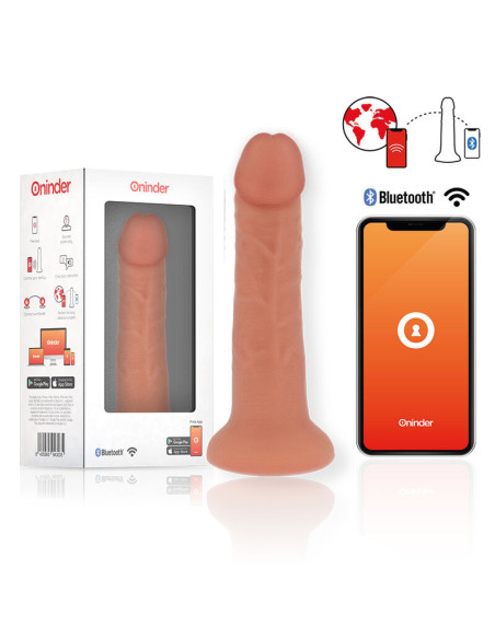 ONINDER - SMALL BOGOTÁ VIBRATOR DILDO 9 SPEEDS NATURAL 17.5 CM -O- 4 CM - FREE APP