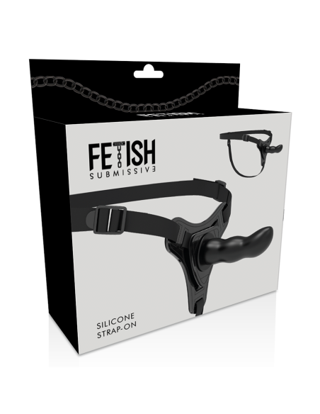 FETISH SUBMISSIVE HARNESS - BLACK SILICONE G-SPOT 16 CM