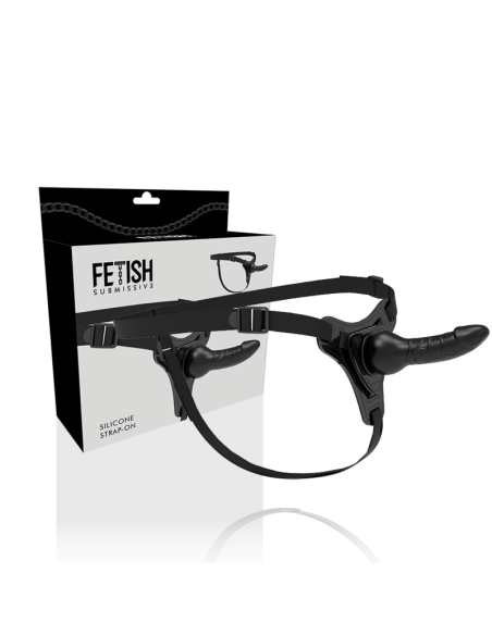 FETISH SUBMISSIVE HARNESS - BLACK SILICONE REALISTIC 16 CM