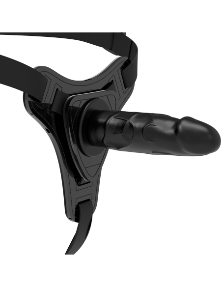 FETISH SUBMISSIVE HARNESS - REALISTIC BLACK SILICONE 15 CM
