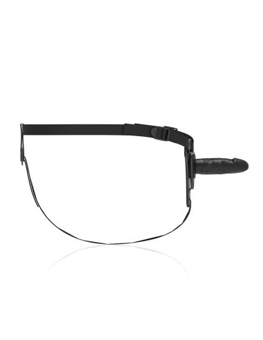 FETISH SUBMISSIVE HARNESS - REALISTINIS JUODAS SILIKONINIS 15 CM