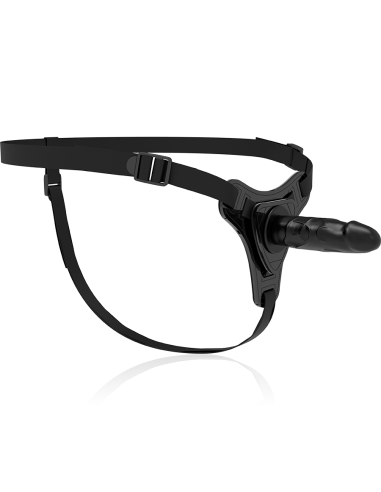 FETISH SUBMISSIVE HARNESS - REALISTIC BLACK SILICONE 15 CM