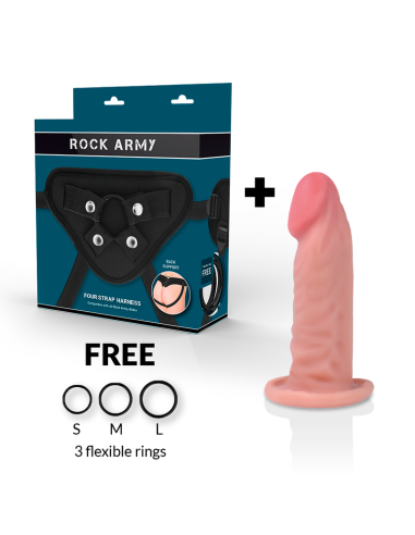 ROCKARMY - HARNESS DUAL DENSITY TIGER REALISTIC DILDO 14 CM -O- 4.46 CM