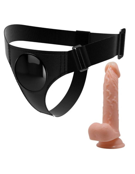 PRETTY LOVE - UNIVERSALŪS DIRŽAI SU DILDO KEVIN 19 CM NATŪRALŪS