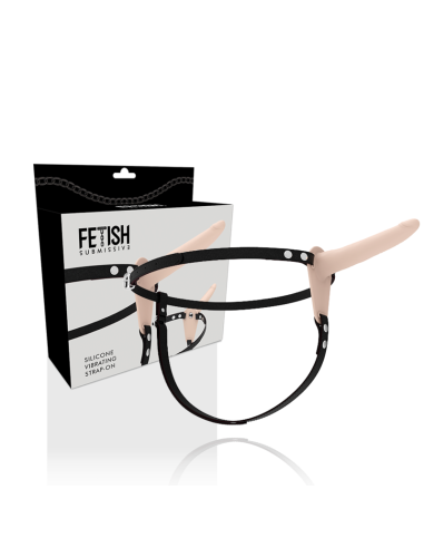 FETISH SUBMISSIVE HARNESS - KŪNO SILIKONINIS VIBRATORIUS 15 CM