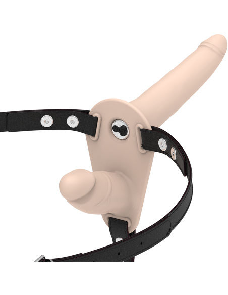 FETISH SUBMISSIVE HARNESS - DVIGUBO ĮSKVERBIMO VIBRATORIUS „FLESH UP“
