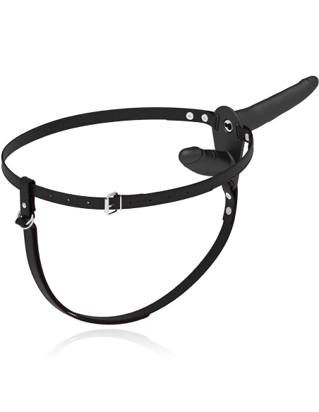 FETISH SUBMISSIVE HARNESS - DVIGUBO ĮSKVERBIMO JUODAS VIBRATORIUS