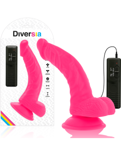 DIVERSIA - LANKSTUS VIBRUOJAMAS DILDO ROŽINIS 21,5 CM -O- 4,5 CM 2