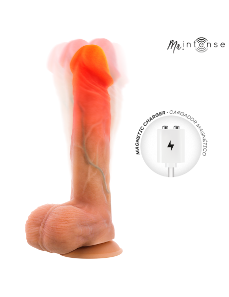 MR INTENSE - LOGAN VIBRATOR DILDO SILICONE WITH HEAT EFFECT AND REMOTE CONTROL 20 CM -Ø- 4,1 CM