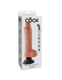 KING COCK - 25,5 CM VIBRUOJAMAS PADAŽAS SU KIUKULIAIS 2