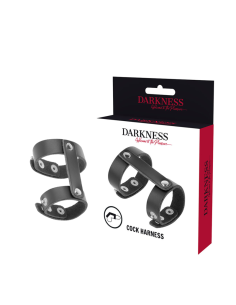 DARKNESS - LEATHER ADJUSTABLE PENIS AND TESTICLE RING