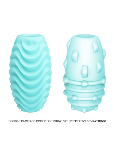PRETTY LOVE - TURQUOISE DOUBLE SIDED MASTURBATOR EGG