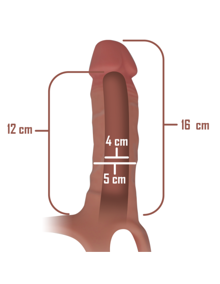 INTENSE - HOLLOW HARNESS WITH SILICONE DILDO 16 X 3.5 CM
