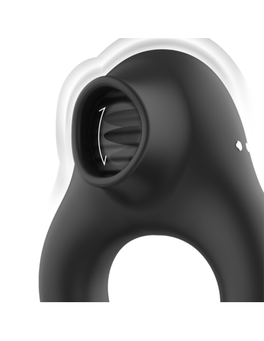 BLACKandSILVER - SILIKONINIS VIBRUOJAMAS ŽIEDAS SU 3 ĮKRAUNAMAIS VARIKLIAIS, JUODAS