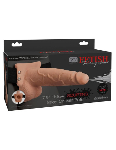 FETISH FANTASY SERIES - ADJUSTABLE HARNESS REALISTIC PENIS WITH BALLS SQUIRTING 19 CM