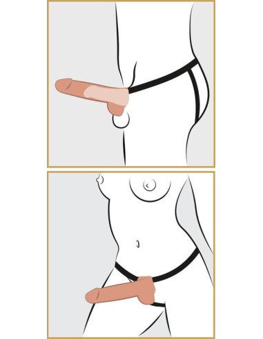 FETISH FANTASY SERIES - ADJUSTABLE HARNESS REALISTIC PENIS WITH BALLS SQUIRTING 19 CM