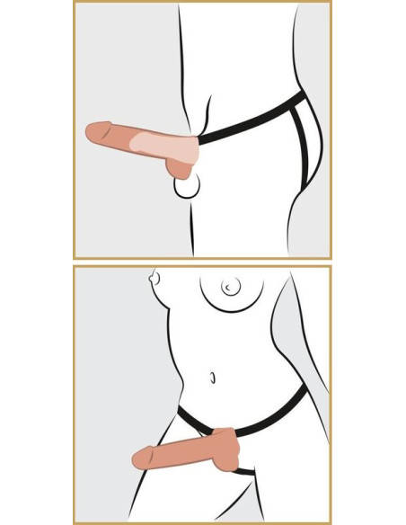 FETISH FANTASY SERIES - ADJUSTABLE HARNESS REALISTIC PENIS WITH BALLS SQUIRTING 19 CM